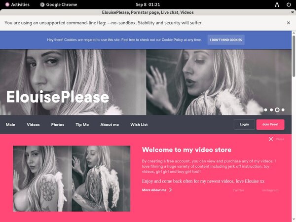 ElouisePlease Login Information