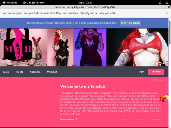 Free Mistress Harley Discount Membership